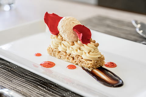 A pastry creation made by the culinary team at Vi at La Jolla Village